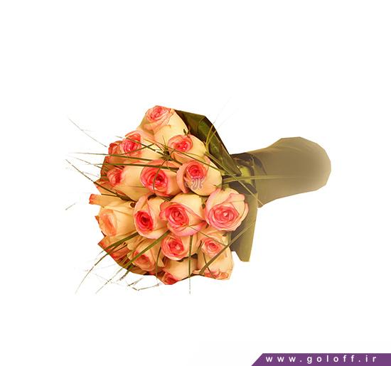 دسته گل رز سفید صورتی - دسته گل عروس باوان - Bavan | گل آف